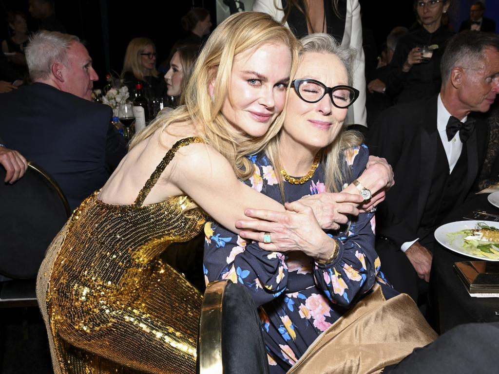 Nicole Kidman and Meryl Streep pose at the AFI Life Achievement Award Honoring Nicole Kidman in Los Angeles, California. Picture: Gilbert Flores/Variety via Getty Images