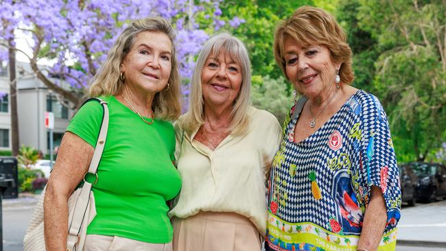 Yolanda Stevens (centre) and Susan Pollak (right), who are stunned by objections to the Christmas fair, in Double Bay with Edith Stephan (left) on Monday. Picture: Justin Lloyd