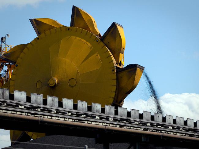 Coal is stockpiled in preparation for loading onto ships for export at the Newcastle Coal Terminal in Newcastle, north of Sydney, Australia, on Wednesday, Sept. 8, 2010. BHP Billiton Ltd. and Rio Tinto Group declined in Sydney trading after Australian Treasurer Wayne Swan signaled the final terms of the government's planned mining tax may depend on talks with independent lawmakers. Photographer: Ian Waldie/Bloomberg Picture: Bloomberg Supplied /