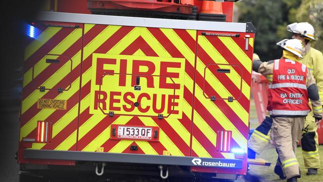 A home in St George has been destroyed after a allegedly fire began inside the property. Picture: Kevin Farmer