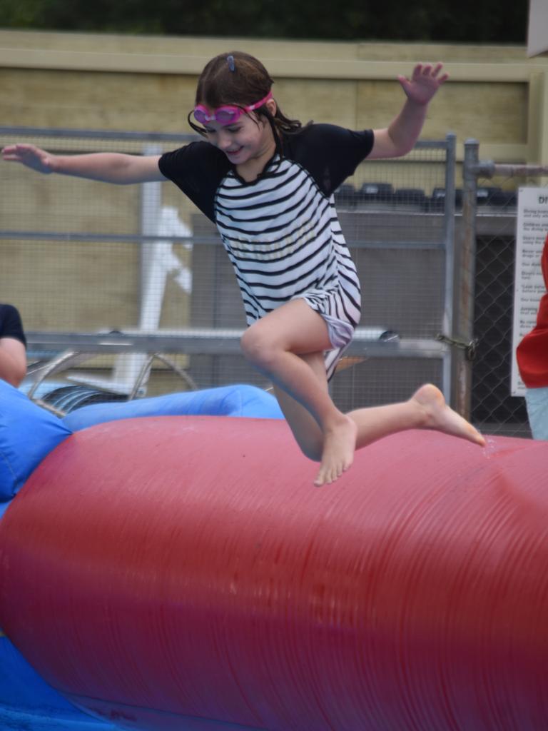 PARTY TIME: There were plenty of splatters and splashes at Dalby's pool party on Saturday.