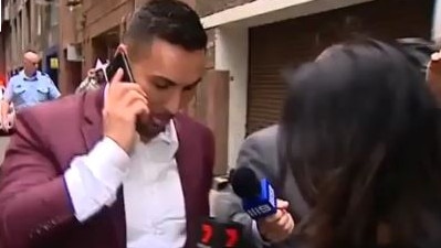 Salim Mehajer speaks with Channel Seven reporter Laura Banks. Picture: Channel Seven