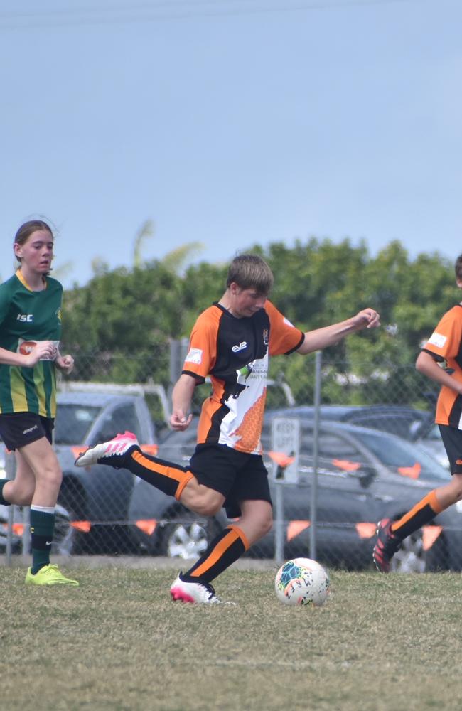Jordan Cooper in the Country United and Mackay Lions under-13/14s Division One clash at Mackay Football Park, 21 August 2021. Picture: Matthew Forrest