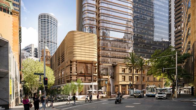 An artist impression of the Hunter Street Station Bligh Street entrance of the new station.