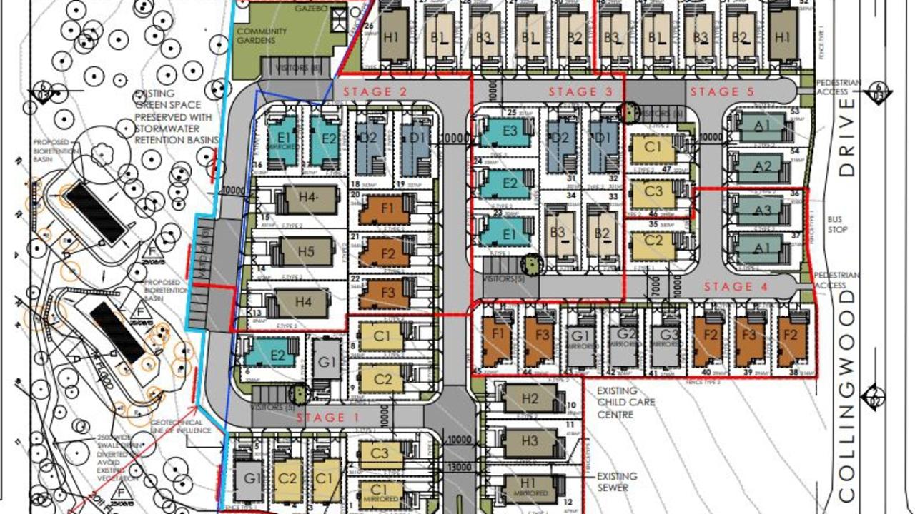 Plans to build 54 townhomes at 11 Collingwood Dr, Redbank were approved by Ipswich City Council in 2015.