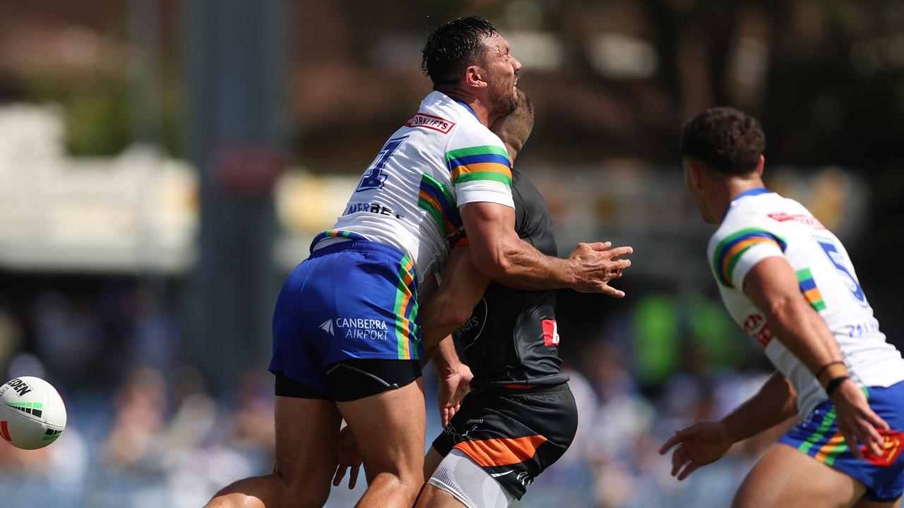 Rapana was sent to the sin bin for this high shot. Picture: Mark Metcalfe / Getty Images