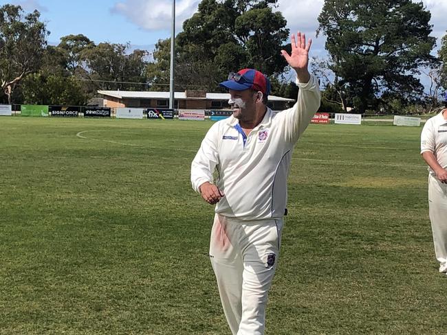 Dwayne Field after taking 7-44 in Flinders' second XI. Picture: Facebook