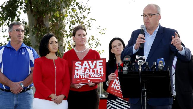 .NSW Opposition Leader Luke Foley addresses the rally.