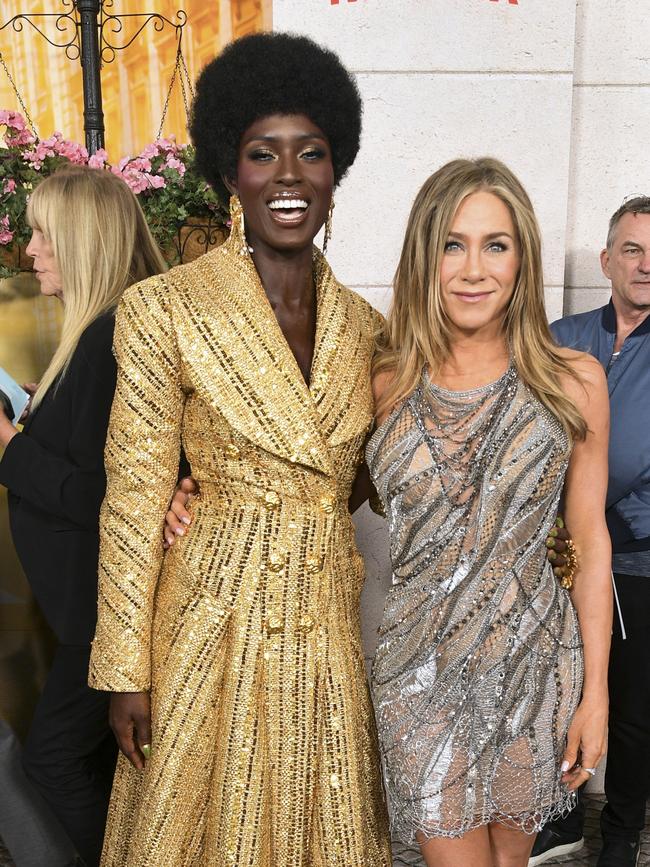 Jodie Turner-Smith and Aniston attend premier. Picture: Getty Images