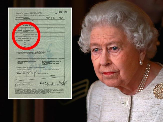 The Queen's death certificate has been released.