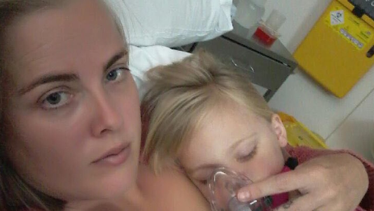 Gympie mum Lisa Mordey has blasted the local hospital's lack of paediatric services as an "absolute disgrace" after her daughter Harper had to be taken to the Sunshine Coast for treatment of bronchiolitis.