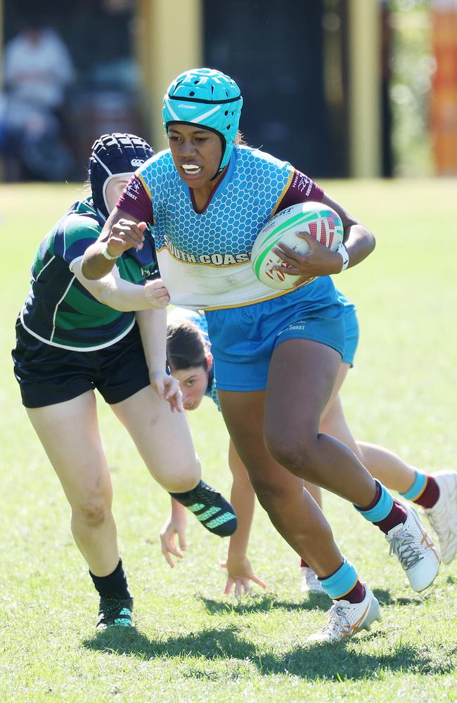 Girls rugby 7s schoolgirls state championship, Ballymore Stadium, Herston. Picture: Liam Kidston