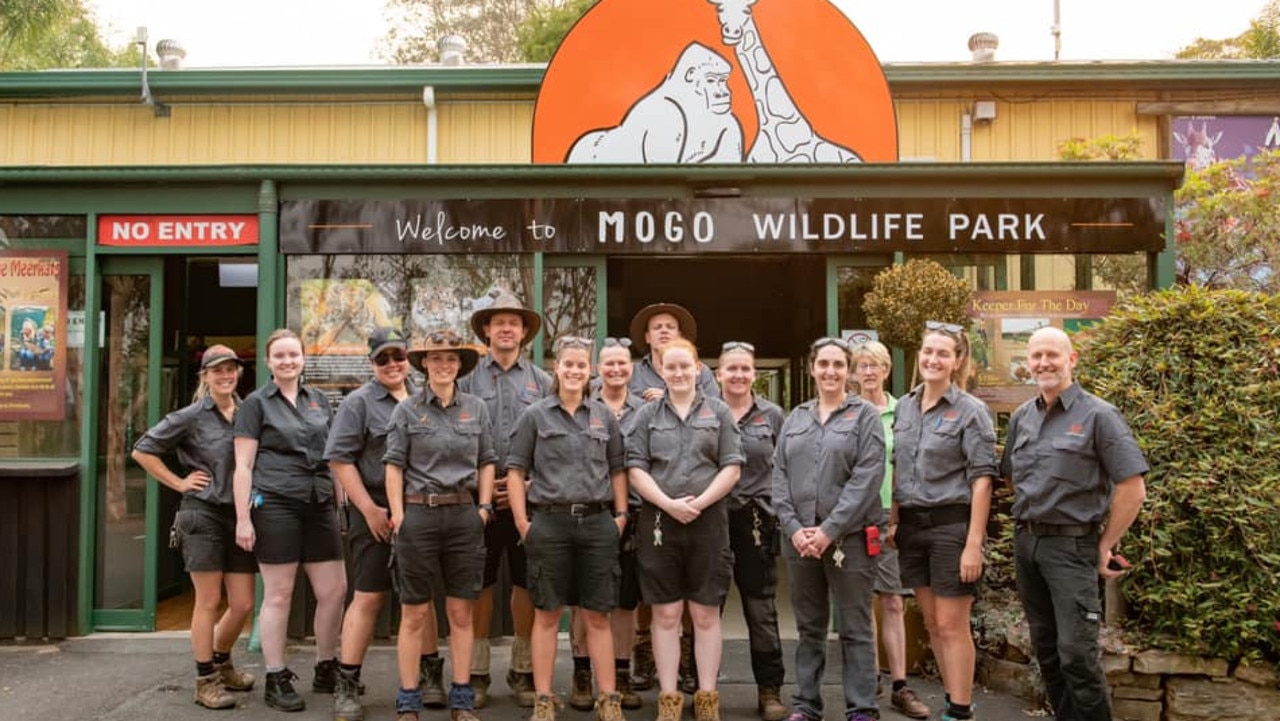 The wildlife park staff in a photograph uploaded this week. Picture: Facebook/Mogo Zoo