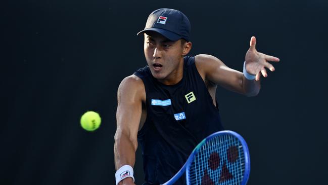Rinky Hijikata lost in four sets. Picture: Quinn Rooney/Getty Images
