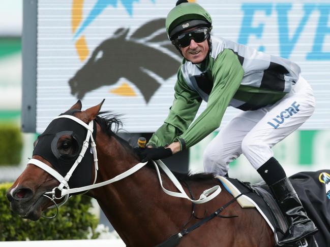 SYDNEY, AUSTRALIA - OCTOBER 19: Glen Boss riding Yes Yes Yes wins race 7 The TAB Everest during The Everest at Royal Randwick Racecourse on October 19, 2019 in Sydney, Australia. (Photo by Mark Metcalfe/Getty Images)