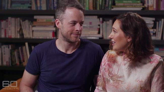 Hamish Blake and Zoe Foster Blake on 60 Minutes. Source: 60 Minutes