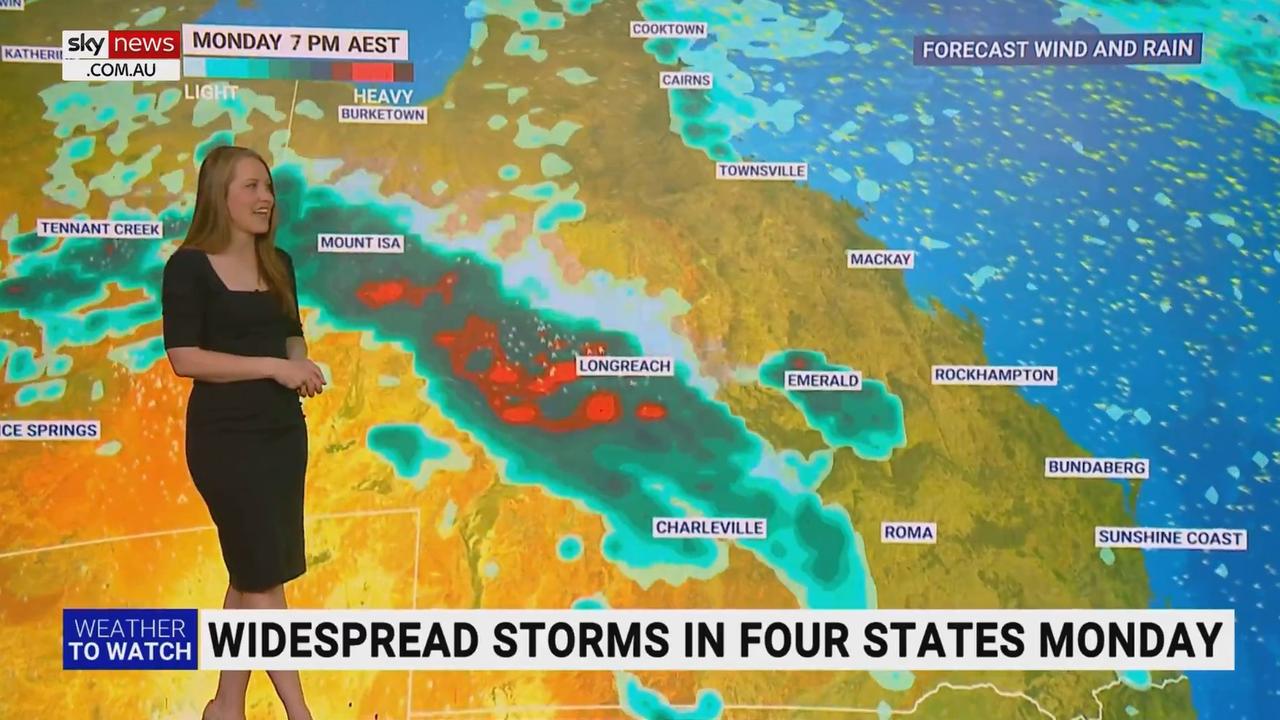 The storm will come through in-land Queensland. Picture: Sky News.