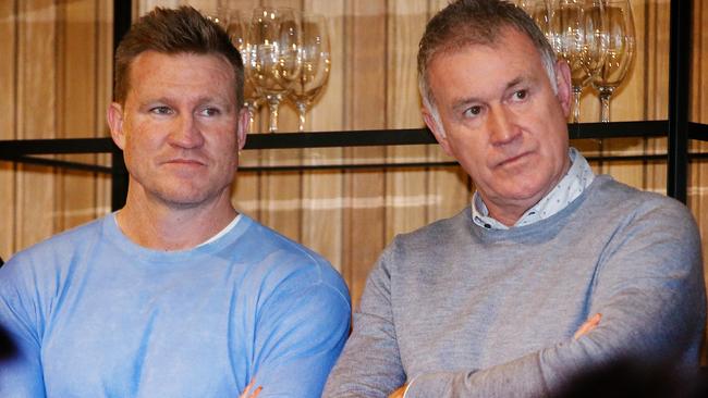 Geoff Walsh (right) is conducting Collingwood’s football department review. Picture: Michael Klein