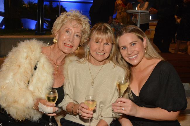 Pamela Railei-Mitchell, Barbara Palmer and Ash O’Neill at grand opening of HOTA Gallery, Bundall. Picture: Regina King