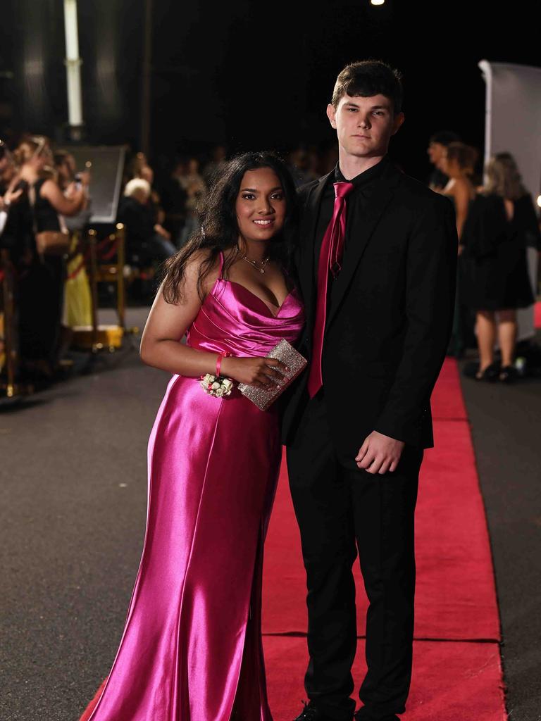 Koopah Nooroa & Talayla Rasmussen at Xavier Catholic College year 12 formals. Picture: Patrick Woods.