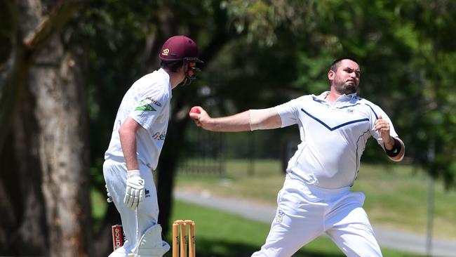 Kookaburra Cup cricket – Palm Beach Currumbin vs. Coomera Hope Island at Salk Oval. Coomera Hope Island bowler Josh Henderson. (Photo/Steve Holland)