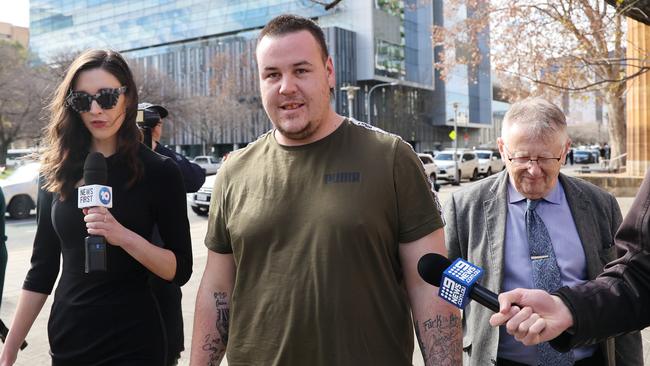 Joshua Dean Mathews outside the Adelaide Magistrates Court. Picture: NCA NewsWire / David Mariuz.