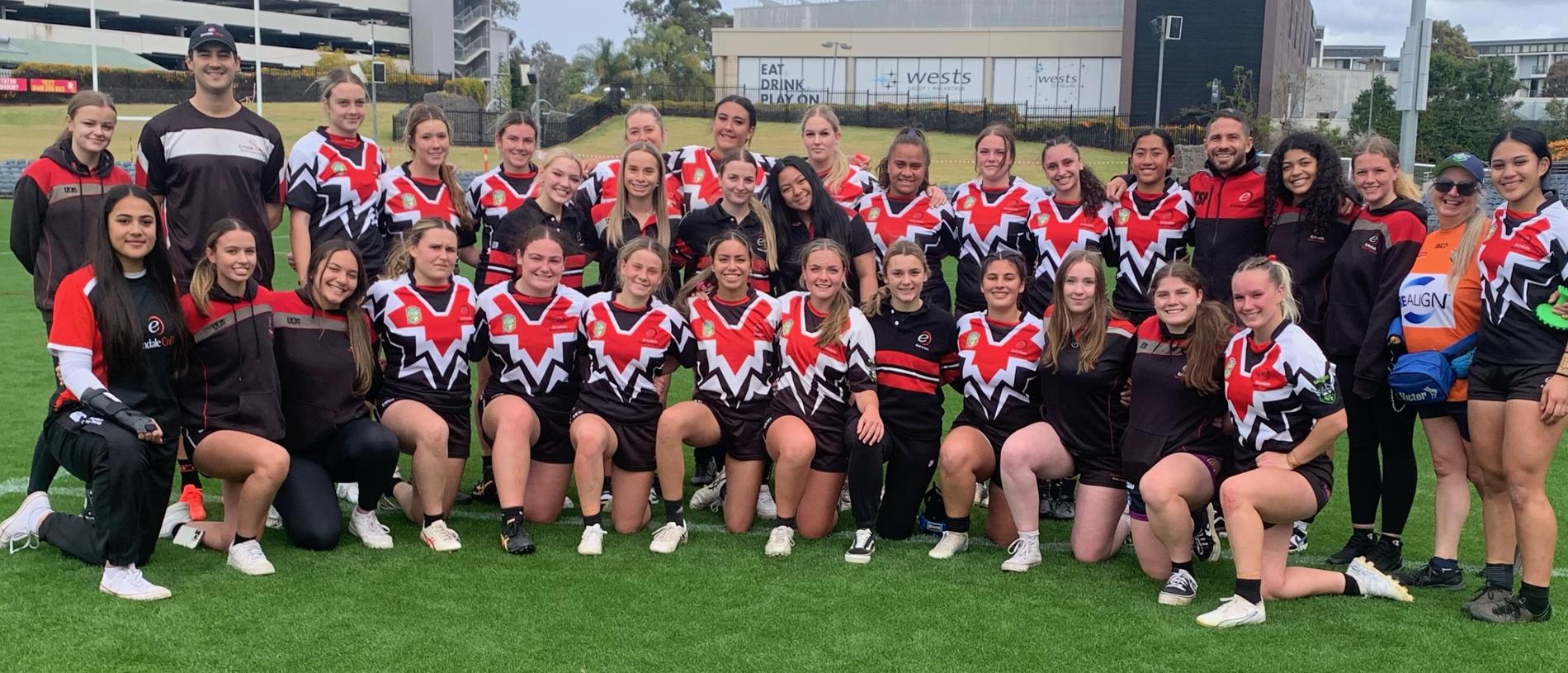 Erindale College after their NRL Schoolgirls Cup semi final against Bass High.