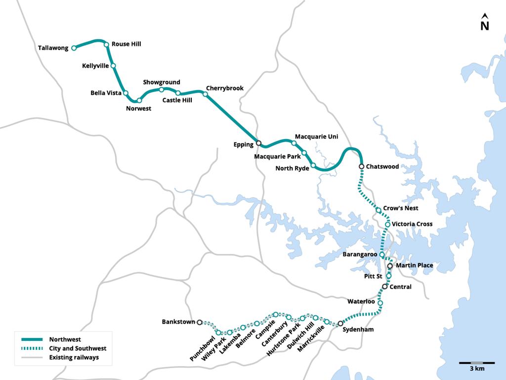 Sydney Metro City will open in August, with new stations in North Sydney and Sydney's CBD.