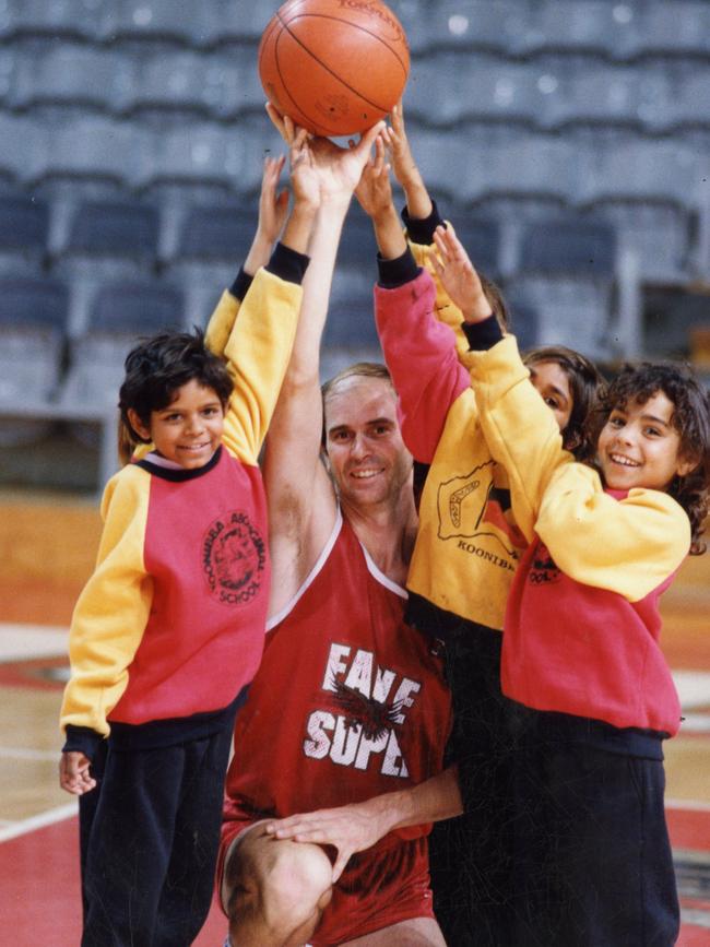Phil Smyth during happier days for South Australian basketball as an Adelaide 36ers’ player in 1993. Picture: Supplied
