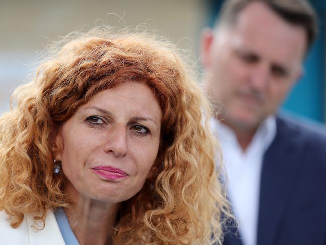 Bridget Sakr with her husband Craig Mackenzie while campaigning for a NSW by-election. Picture: Tim Hunter