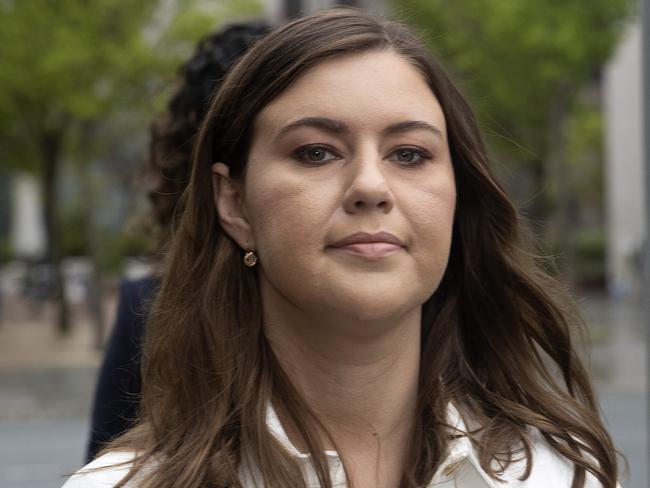 CANBERRA, AUSTRALIA NewsWire Photos OCTOBER 07, 2022:Brittany Higgins walked to court for day four of the trial.Bruce Lehrmann, the man accused of the sexual assault of former Liberal staffer Brittany Higgins at the Magistrates Court in Canberra.Picture: NCA NewsWire / Gary Ramage