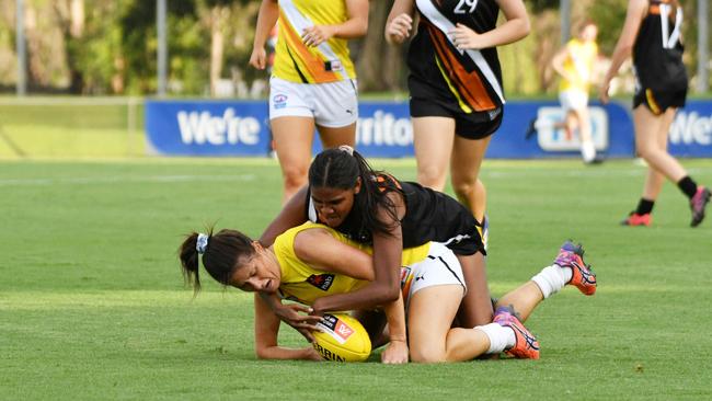 DARWIN, AUSTRALIA - SEPTEMBER 25: Janet Baird during the AFLW NAB All Stars Match on September 25, 2020 in Darwin, Australia. (Photo by Aaron Black/AFL Photos)