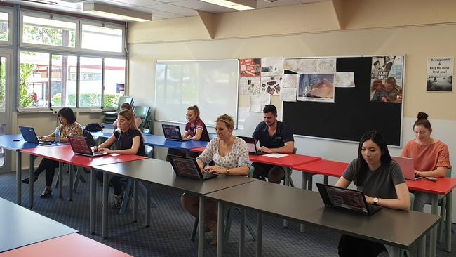 Teachers at Marsden State High School kept their distance during the day, in which students were able to learn everything from maths, science, PE and even juggling.