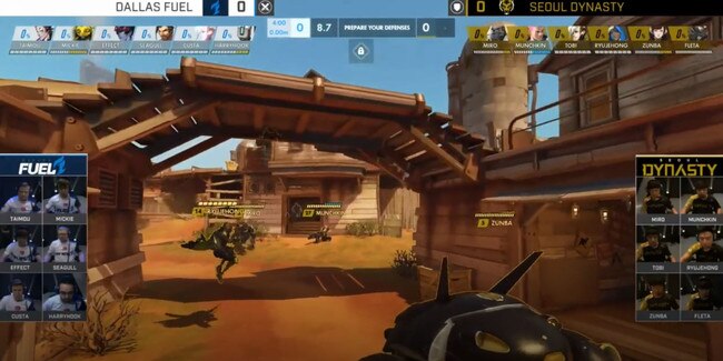 Seoul Dynasty prepares to defend against Dallas Fuel in the eSports event Overwatch League.