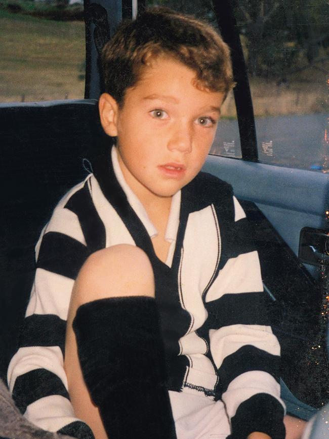 A young Dustin Martin in his Collingwood jumper.