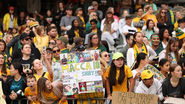 Matildas fans packed out stadiums in Perth during the Matildas Olympic qualifying games. Picture: Will Russell/Getty Images.