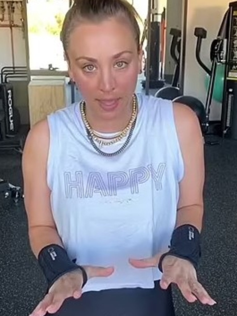 The actress has learnt to workout without using her hands.