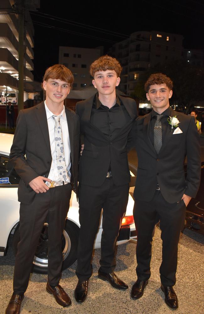 Shivnan B, John C and Charlie C at the Siena Catholic College Yr 12 Benefit Ball (formal 2024).