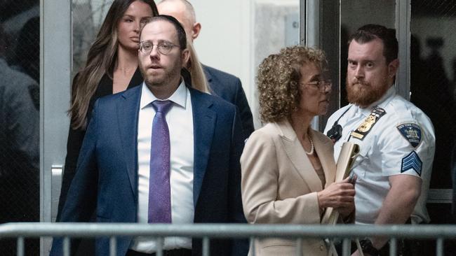 Gedalia M. Stern, Donald Trump’s lawyer, walks to the courtroom after a break in the first day of the trial. Picture: AFP