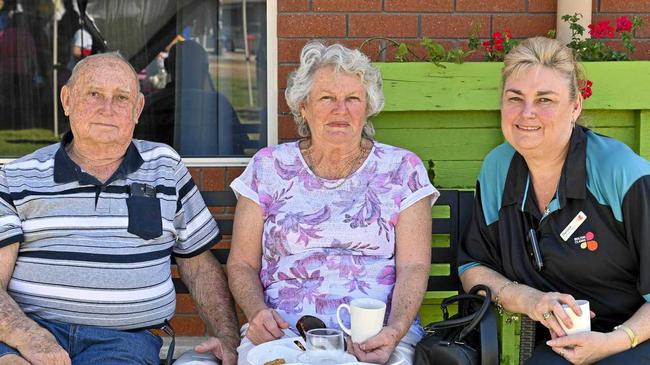 Milford Grange Retirement Village and Aged Care Community 10th anniversary morning tea. Richard, Barb and Denise Dickens. Picture: Cordell Richardson