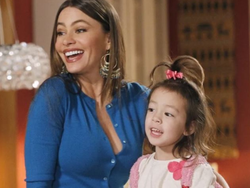 The young star, seen here with co-star Sofia Vergara, was just four years old when she joined the show. Picture: ABC