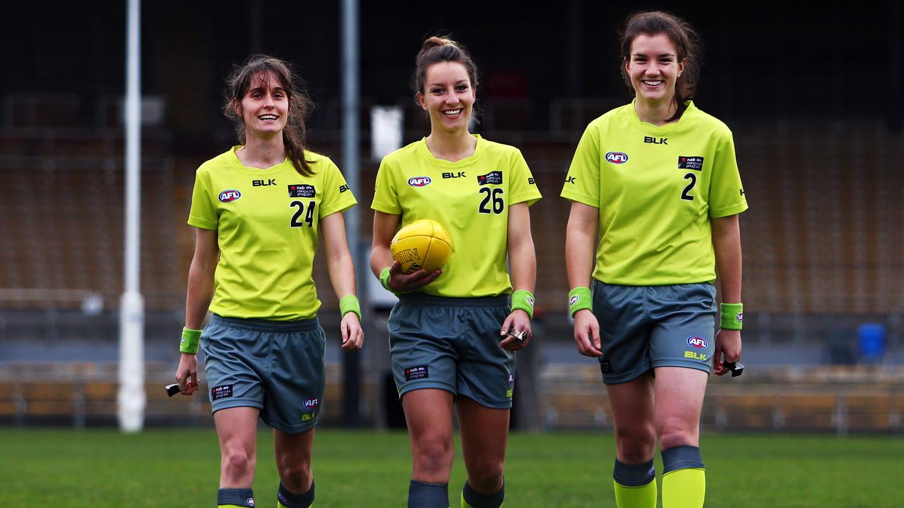 Libby Toovey, Eleni Glouftsis and Annie Mirabile have changed the landscape of umpiring