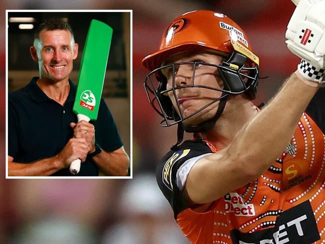 Mike Hussey (inset) has backed Aaron Hardie for big things.