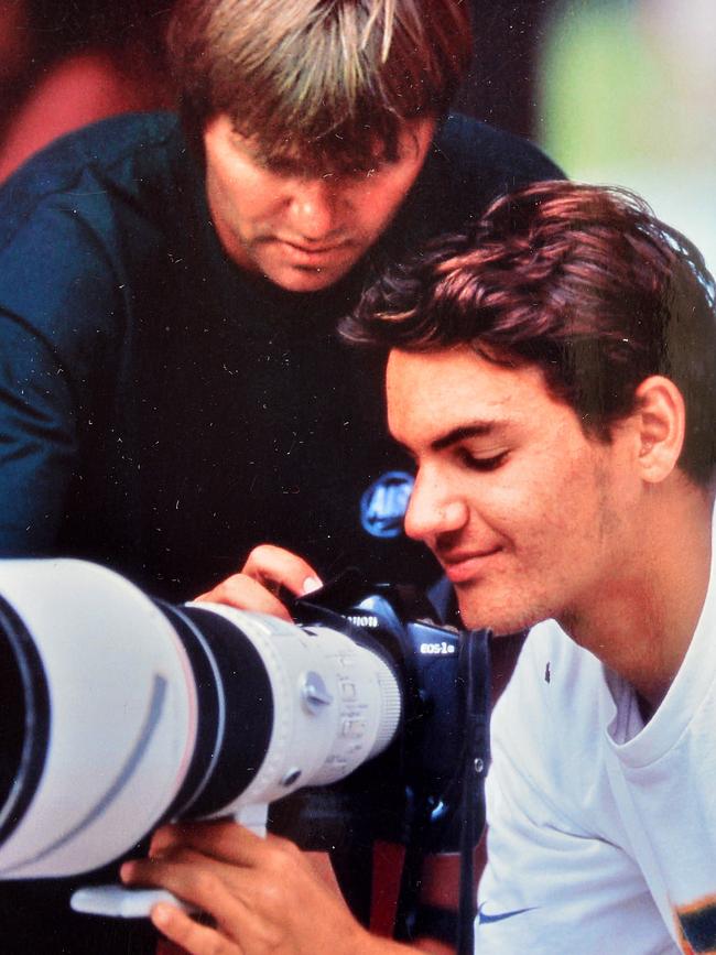 Peter Carter with protegee Roger Federer. Pic: Keryn Stevens