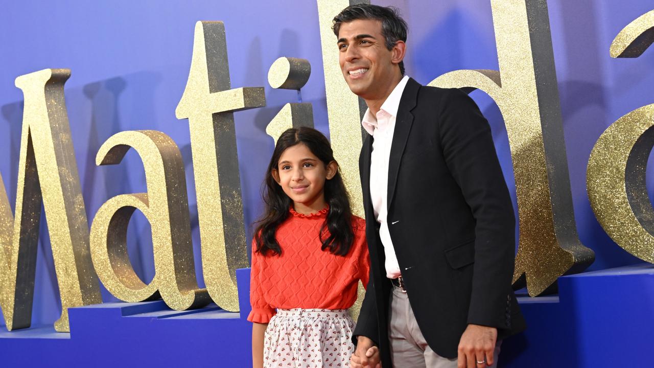 Now British PM Rishi Sunak and his daughter Anoushka attend the World Premiere of Roald Dahl's Matilda The Musical. (Photo by Gareth Cattermole/Getty Images for BFI)