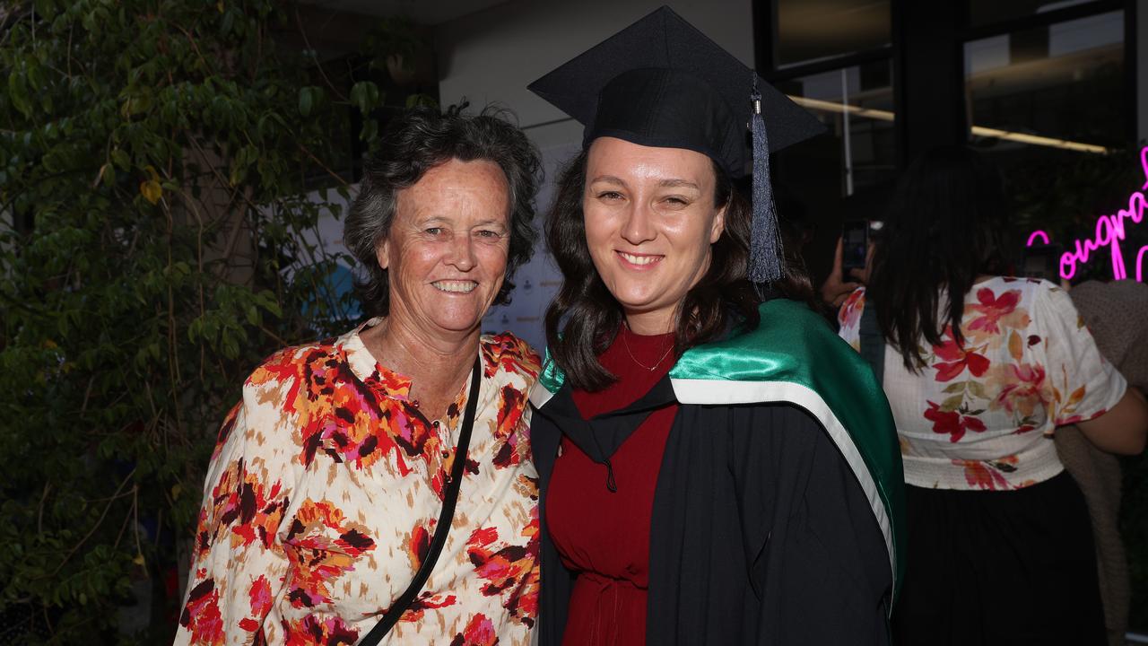 Chris and Hannah Lewis. Deakin School of Education; NIKERI; and Centre of Humanitarian Leadership students graduated on Wednesday lunchtime. Picture: Alan Barber