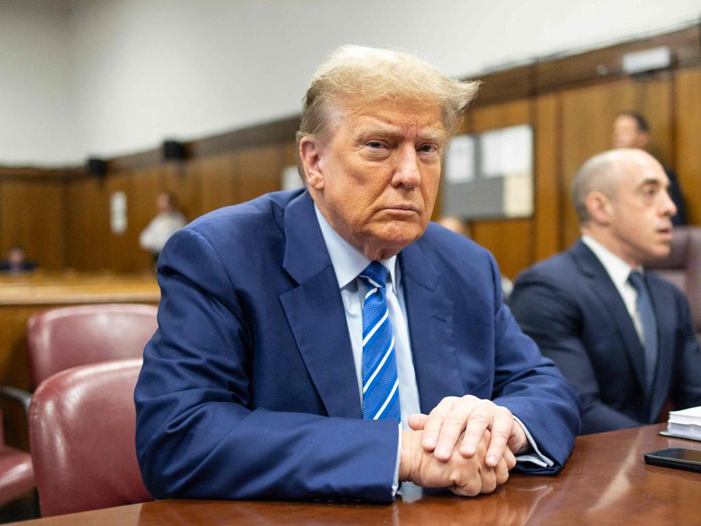 Donald Trump inside the courtroom on the second day of his trial. Picture: Justin Lane (AFP)