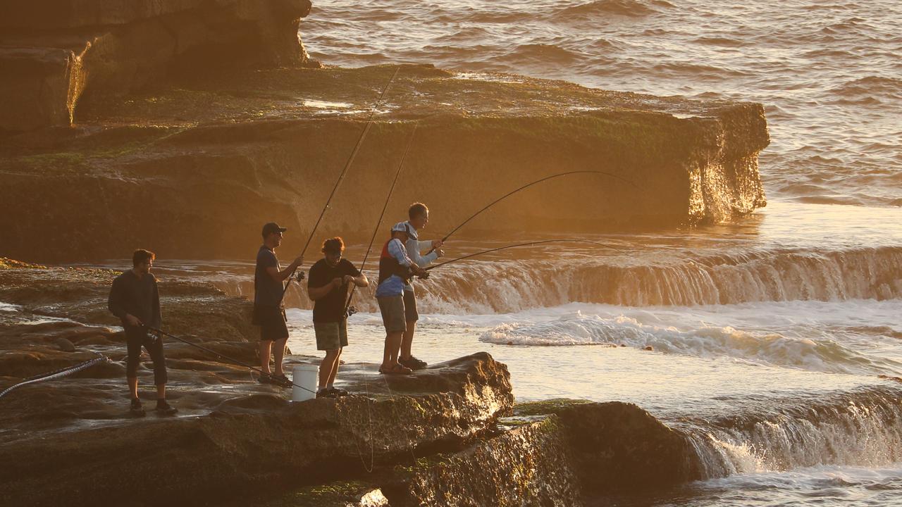 Fisherman back at Little Bay this morning. Picture: John Grainger