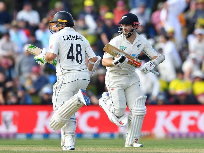 New Zealand's Kane Williamson and Tom Latham shared in a crucial century stand. Picture: AFP