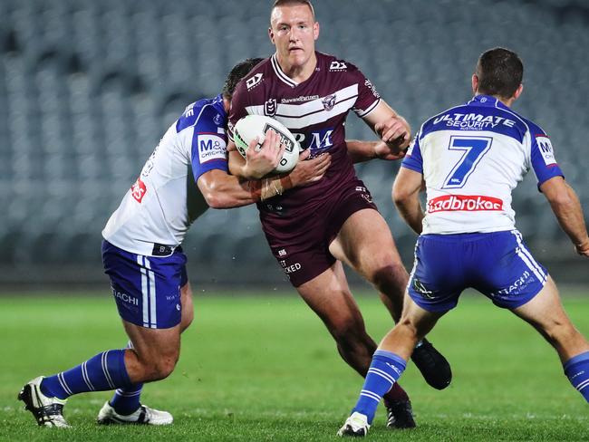 Sean Keppie has re-signed with Manly until the end of the 2024 season. Picture: AAP Image/Brendon Thorne.